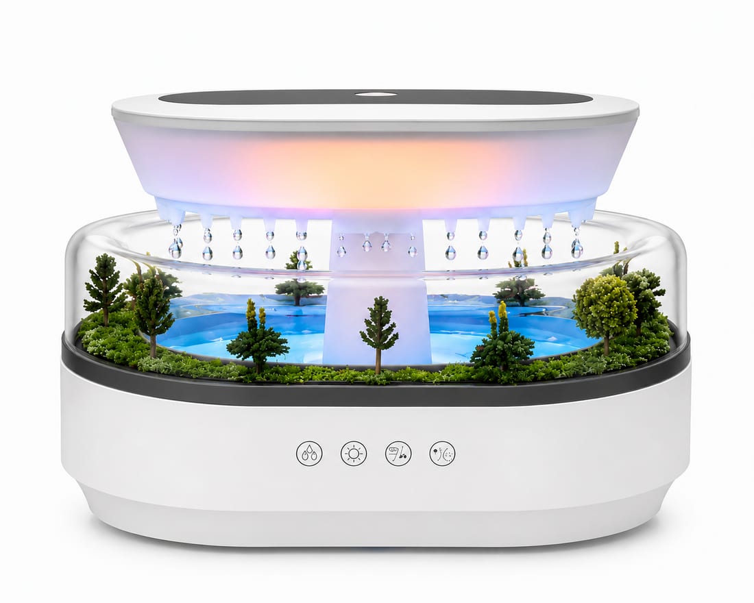 200ml Ultrasonic Raindrop Aromatherapy Diffuser with Fragrance Spray